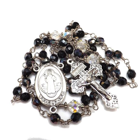 St. Benedict Large Center Handmade Five Decade Rosary - Picture 2 of 10